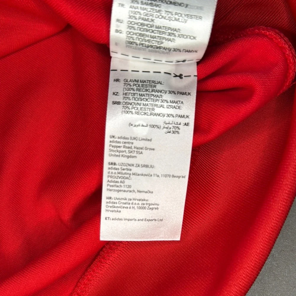 Adidas Red 1/4 Zip Up Sweatshirt Jacket with Signature Stripes Size L NWT